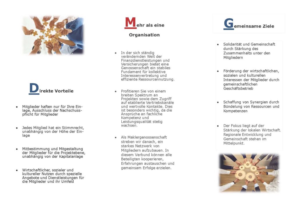 Flyer Vorteile und Ziele
